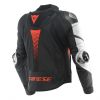 Dainese SUPER SPEED 4 sport. kožená bunda černá/bílá/fluo-červená vel.46